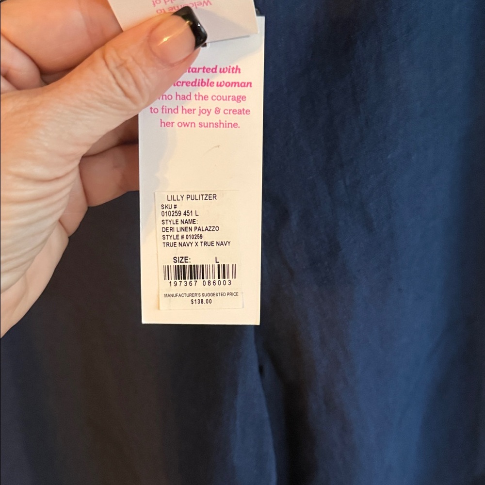 Lilly Pulitzer Blue Wide Leg Trousers - Picture 3 of 5
